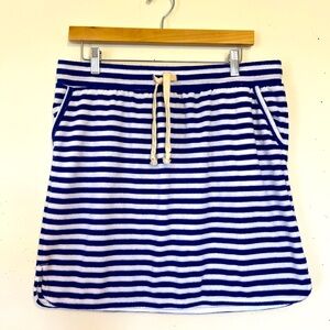 J. Crew Striped Blue and White Terry Mini Skirt